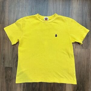 BAPE KIDS Yellow T-Shirt – Classic Ape Head Logo Tee. Size: Kids 5T - 6T